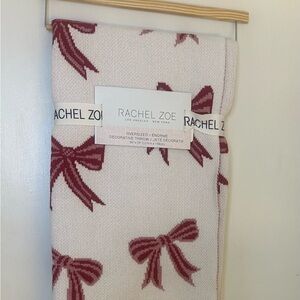 Rachel Zoe Pink And Red White Cotton Throw Blanket Gift 50x70 Inches